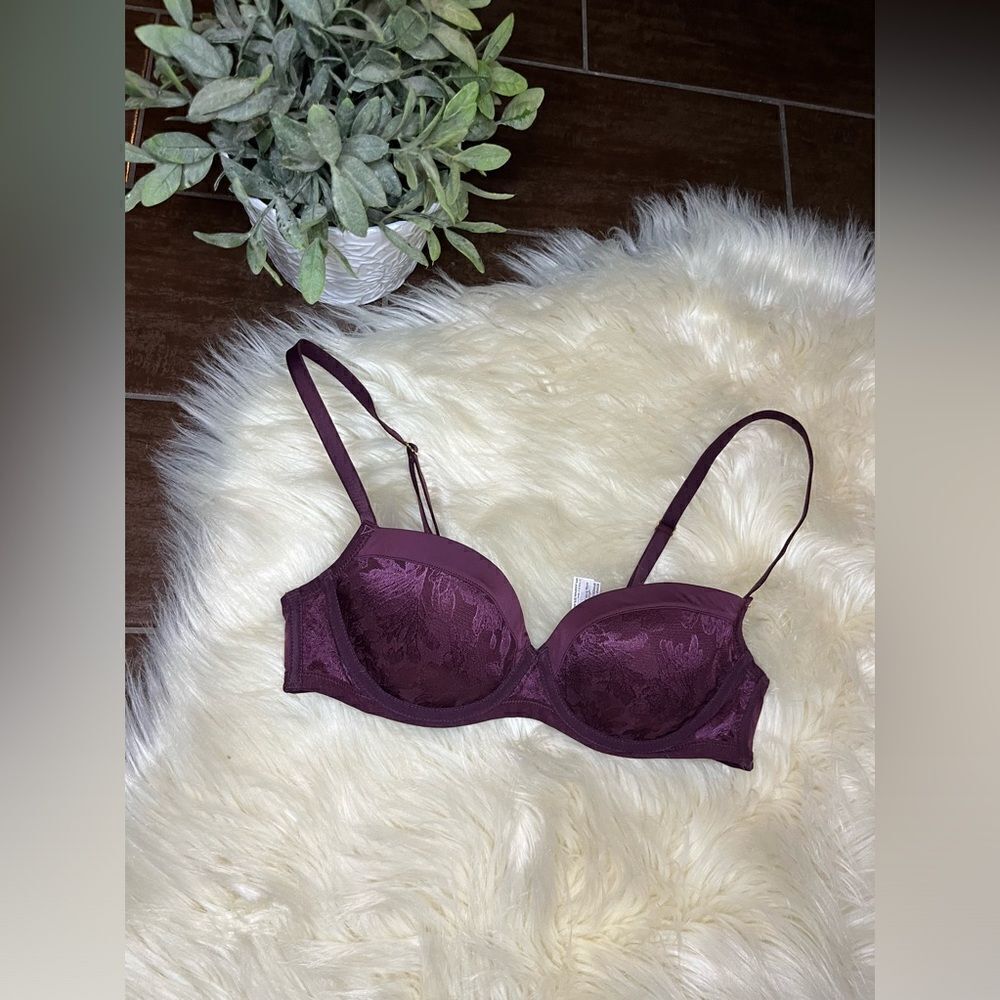Soma burgundy lightest lift demi bra 34B